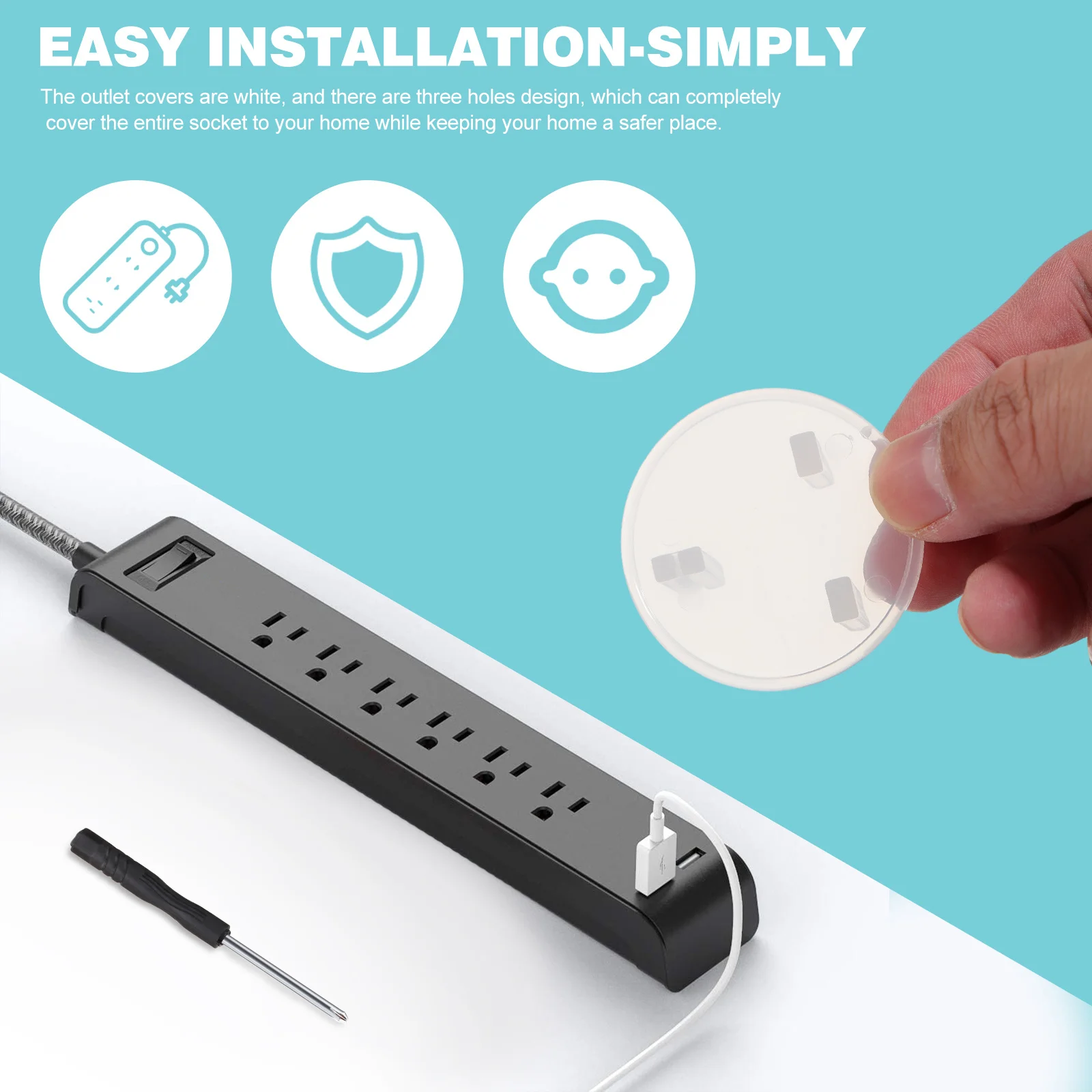 

20Pcs Socket Protective Covers White Baby Proofing Electric Outlet Plug Child Safety Protector Home Use Outlet Covers