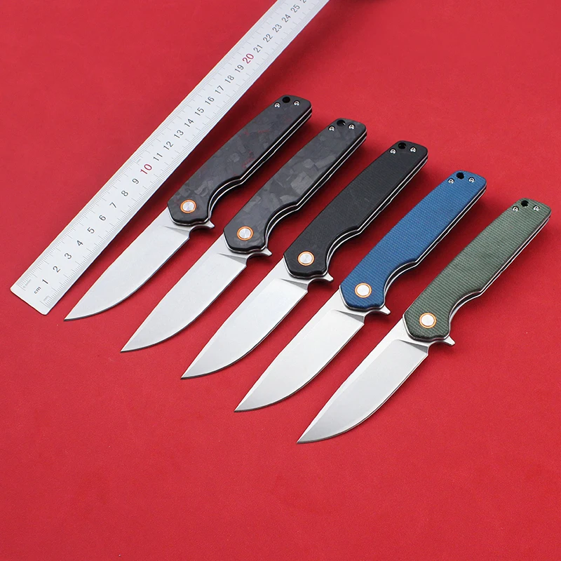 New Outdoor D2 Steel Folding Knife Wilderness Camping Hunting Micarta/carbon fiber Handle Tactical Survival Knife Combat Tools