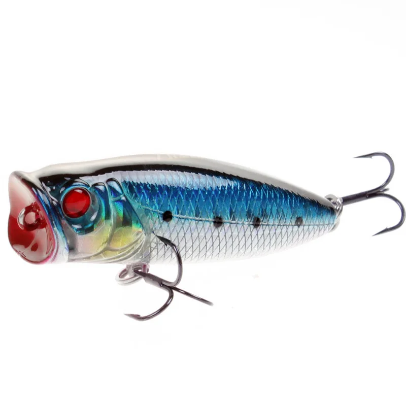 

LUTAC Popper High Quality 55mm 6.8g 8Colors Floating Hard Lure 3D Fish Eye Fishing Hook