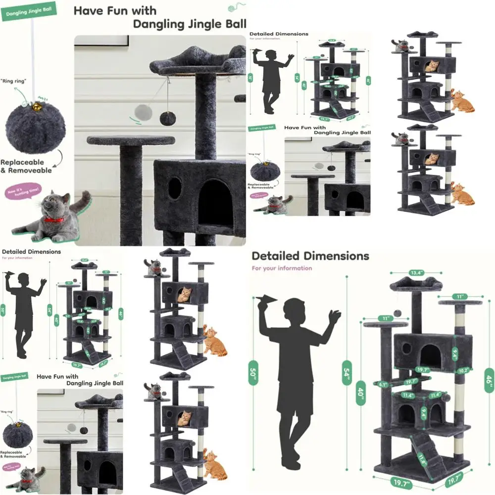 

Indoor Cat Playground: 2-Level Scratching Tower with Condos
