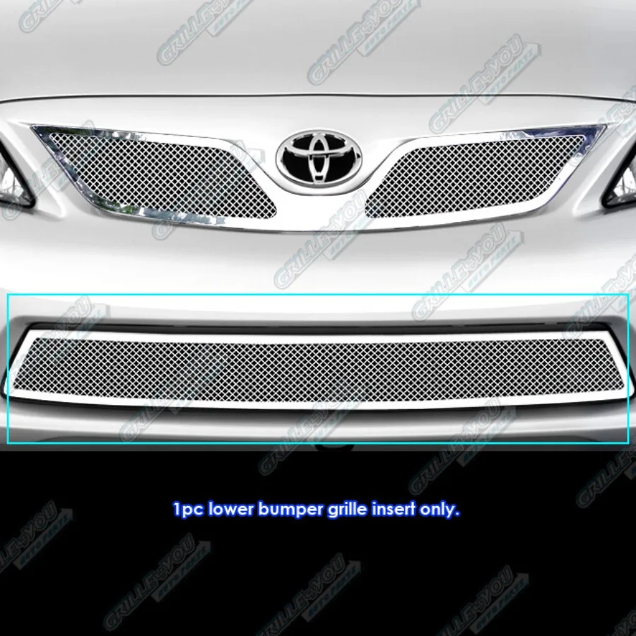

Fits 2011-2013 Corolla Lower Bumper Stainless Chrome Mesh Grille Insert