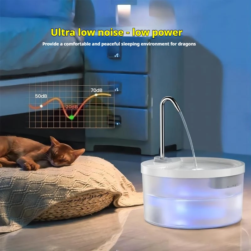 

Pet Feeder LCD Reminder of Water Shortage 3L Pet Fountain,Low Noise Filter Cartridge,Deliver Clean Water For Multiple Pets