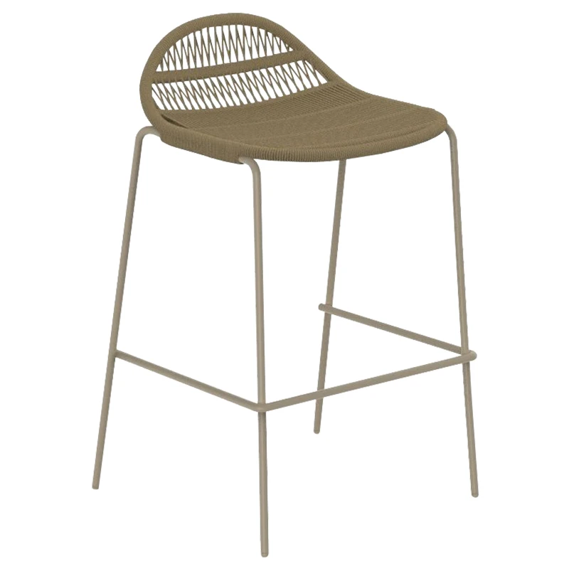 Outdoor rattan bar chair courtyard villa high stool outdoor bar back chair outdoor garden leisure