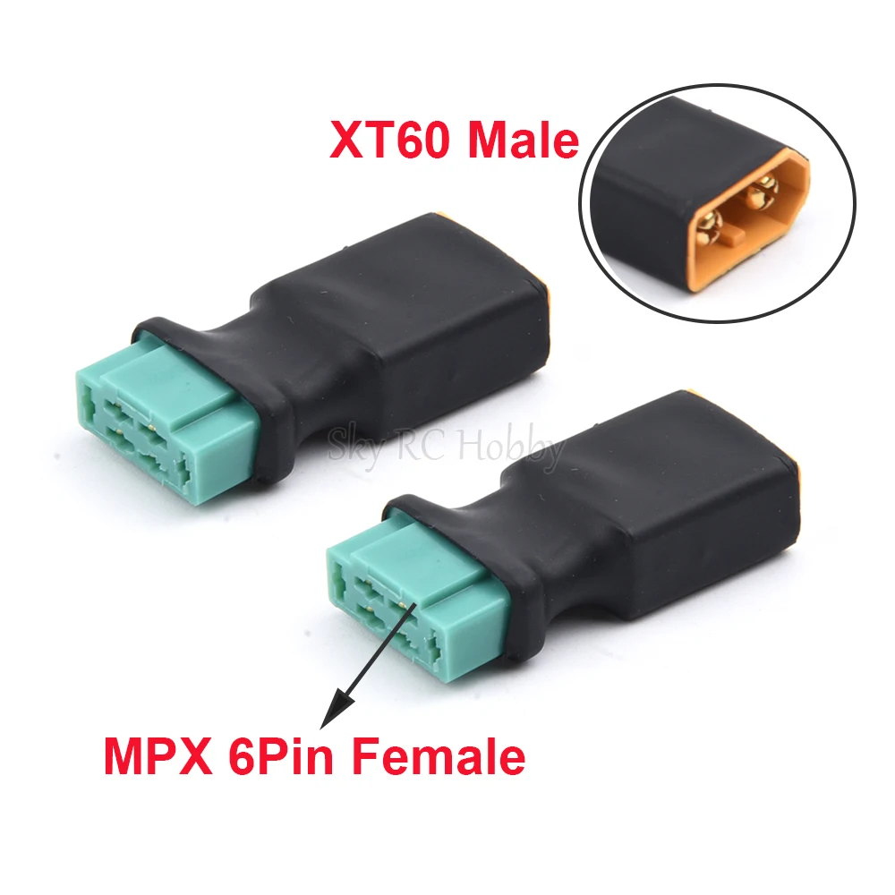 2PCS Wireless Adapter Compact Version MPX Multiplex Male / Female Connector to XT60 Female / Male Plug Adapter