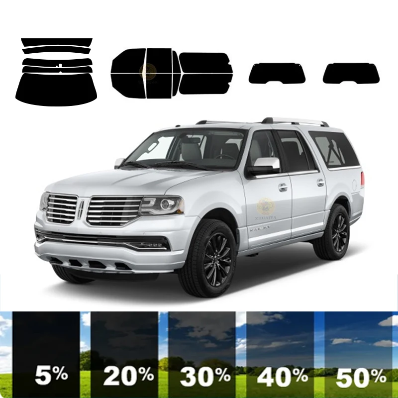 precut Removable Window Tint Film For Car 100% UVR 5%-35%VLT Heat Insulation Carbon ﻿For LINCOLN NAVIGATOR L 4 DR SUV 2007-2017