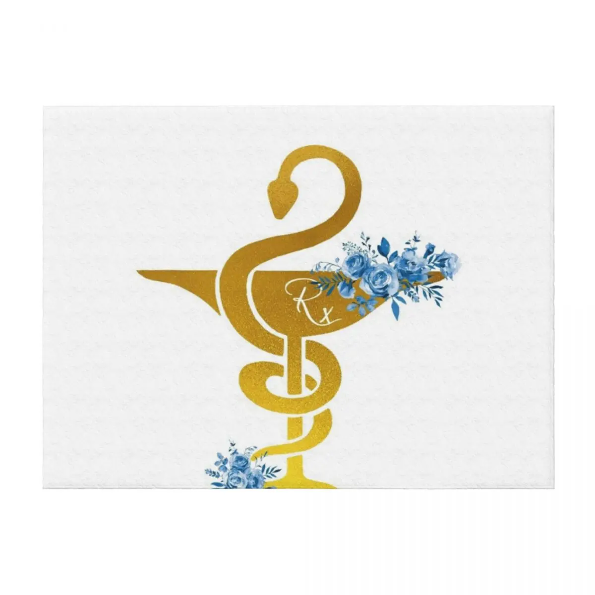 

Rx Caduceus Art Bowl of Hygieia Throw Blanket Shaggy Giant Sofa Custom Luxury Brand Blankets