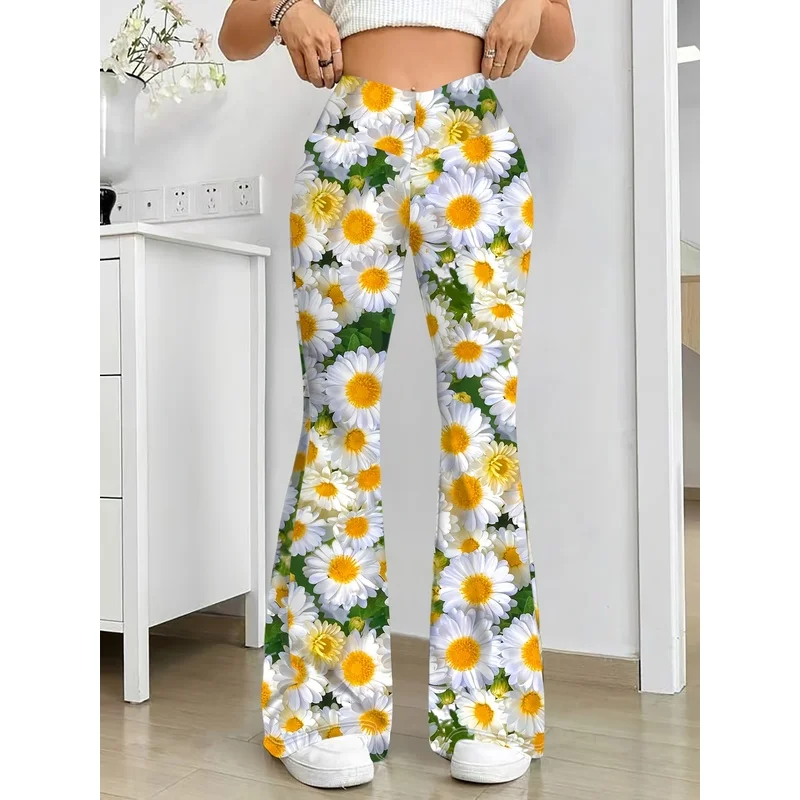 2026 Printed flared pants for teenagers aged 7-16, suitable for daily street casual wear, suitable for all seasons