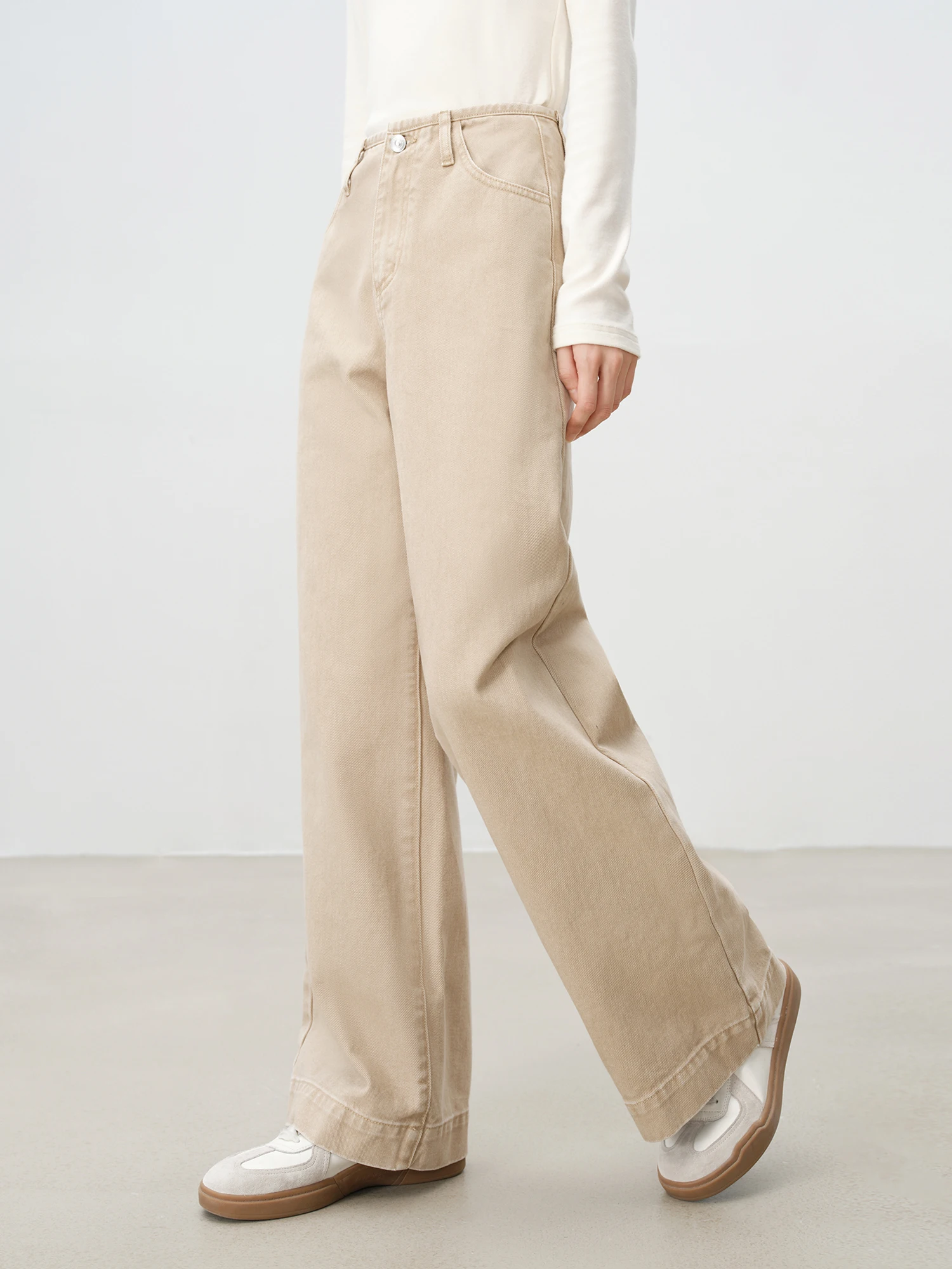 ZIQIAO Jeans dritti per le donne 2024 autunno nuovo Design Mopping Pants pantaloni Casual larghi versatili 24 zq93234