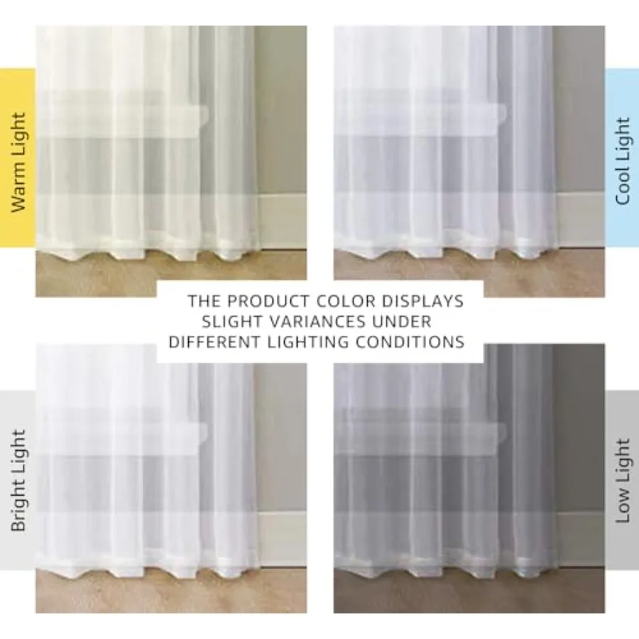 White Sheer Curtains 84 inches Long - Home Decoration Grommet Airy and Lightweight Elegant Window Treatments with Light Filteri