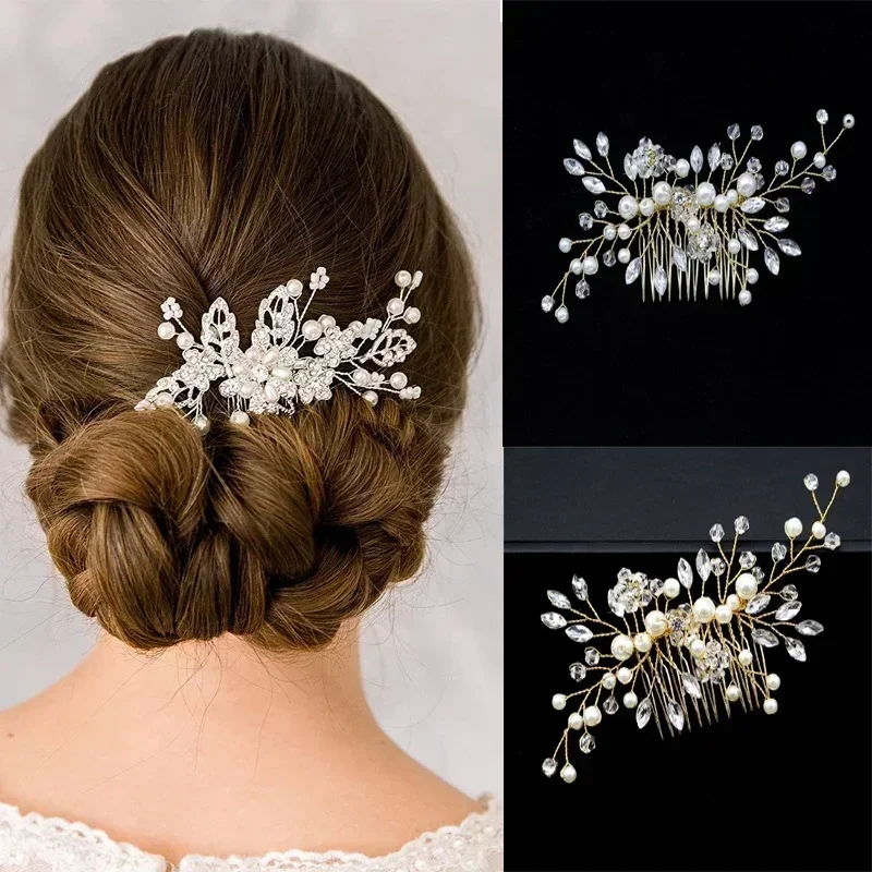 

20pcs Elegant Pearl Crystal Hairpin Wedding Bridal U-shaped Metal Hair Comb Forks for Women Hairstyle Clips Jewelry Accessories