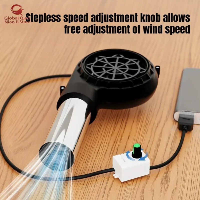 Barbecue Blower, USB Outdoor Camping Blower, Adjustable Speed Fire Starter for Wood Stoves, Portable Air Blower