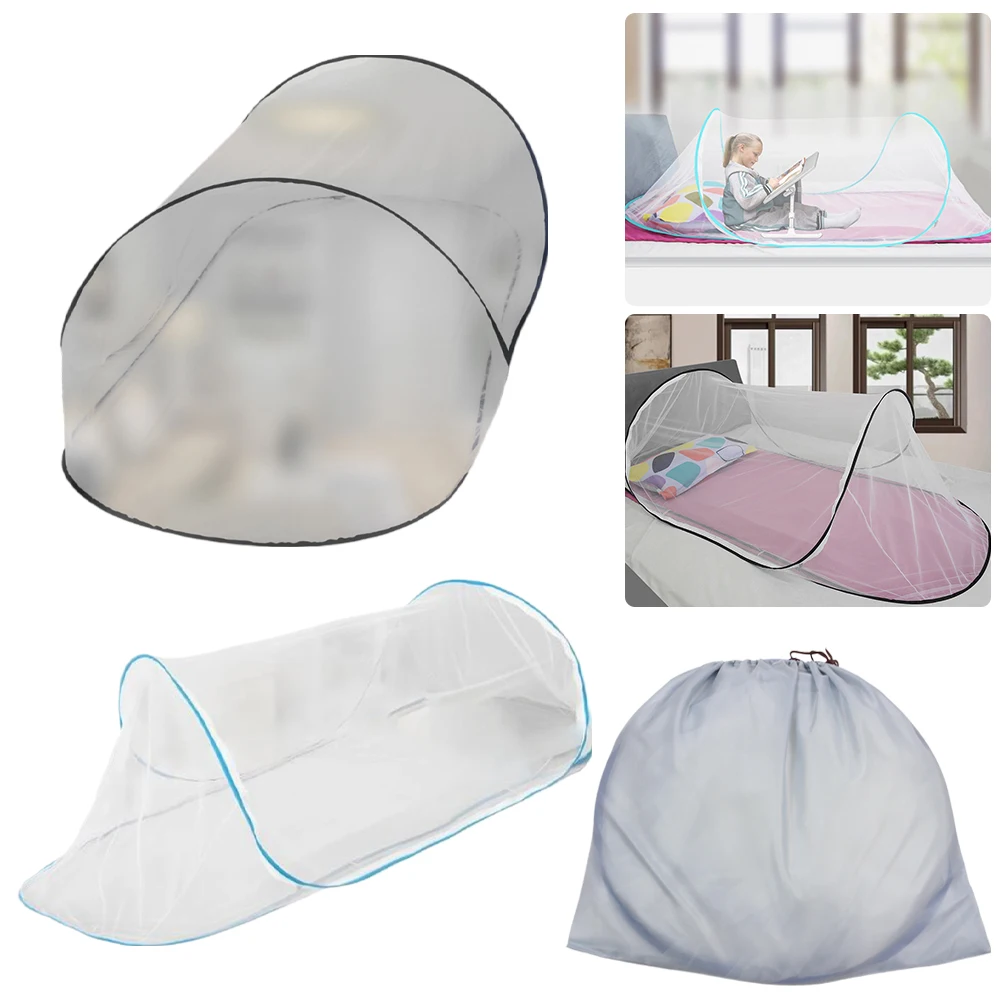 Summer POP-Up Mosquito Net with Zipper Folding Mosquito Netting Polyester Mesh For Home Bedroom Baby Adults Home Decor