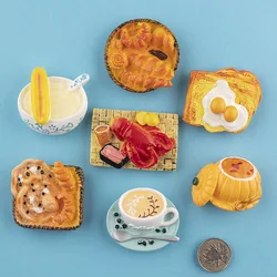 Food Fridge Magnets 3D Burger Coffee Egg Bread Lovely Refrigerator Magnetic Photo Stickers