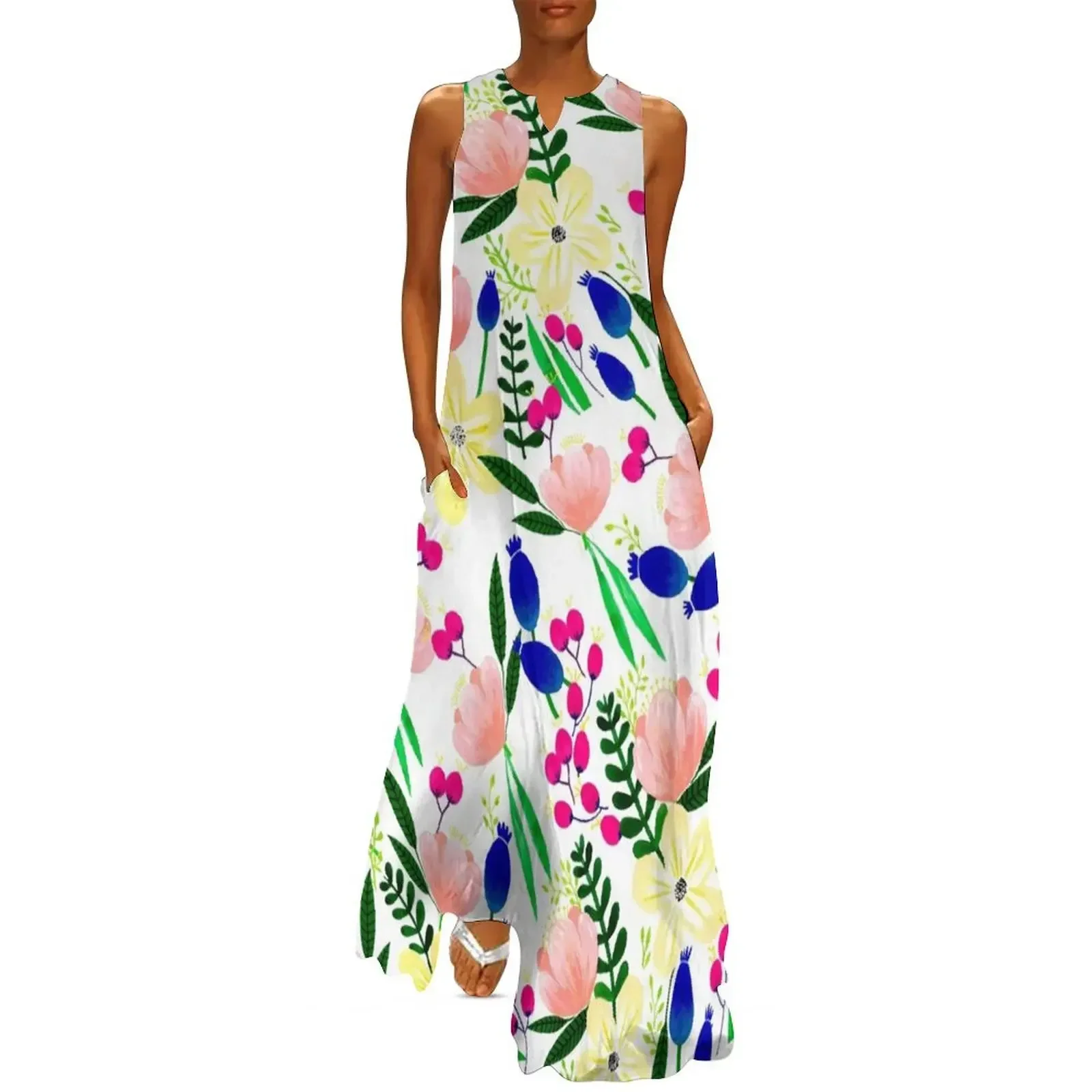 

Tropical Flowers Long Dress women's clothing summer 2025 novelties summer clothes Women's dress dresses summer Dress