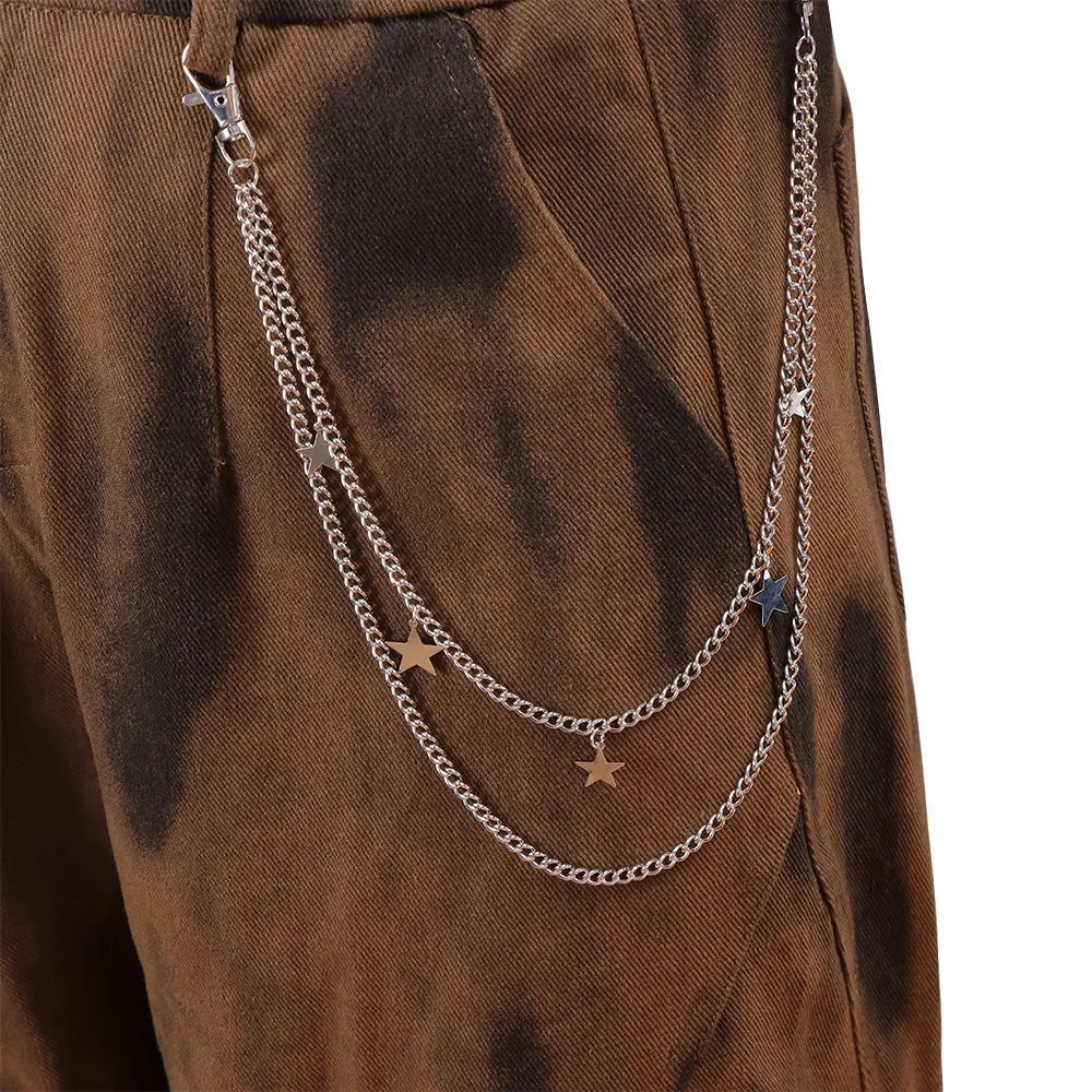 Hip Hop Punk Belt Chain Pentagram Pendant Waist Belts Ins Korea Fashion Personality Multi-layer Metal Chain Menwomen Pants Chain