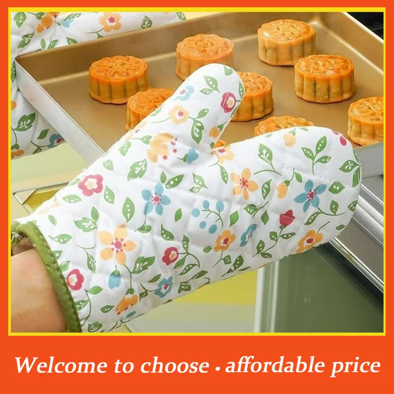 **Versatile Printing Microwave Glove Heat Resistant Non-slip Oven Mitt Insulated Washable Baking Glove'