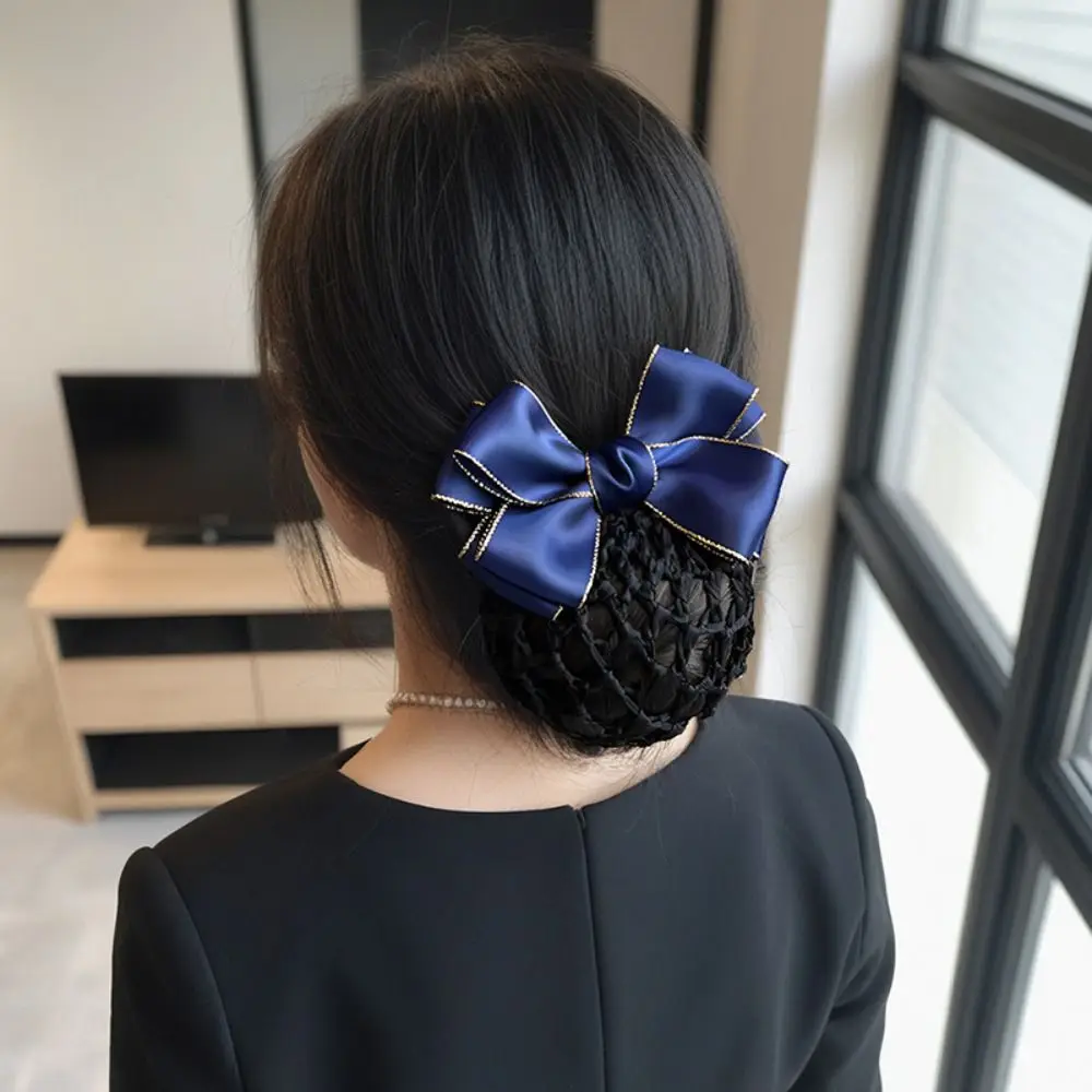 달콤한 항공 승무원 넥타이 한국 모자 선원 복장 나비 넥타이 활 헤어 네트 커버 간호사 헤어 클립 셔츠 액세서리