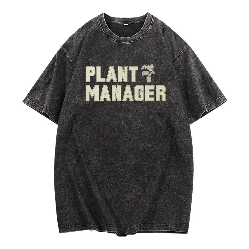 

Plant Manager T Shirt Funny Gardening Graphic Tee Plant Lover Top Casual Short Sleeve Summer Outfit Gift for Gardeners Men Women