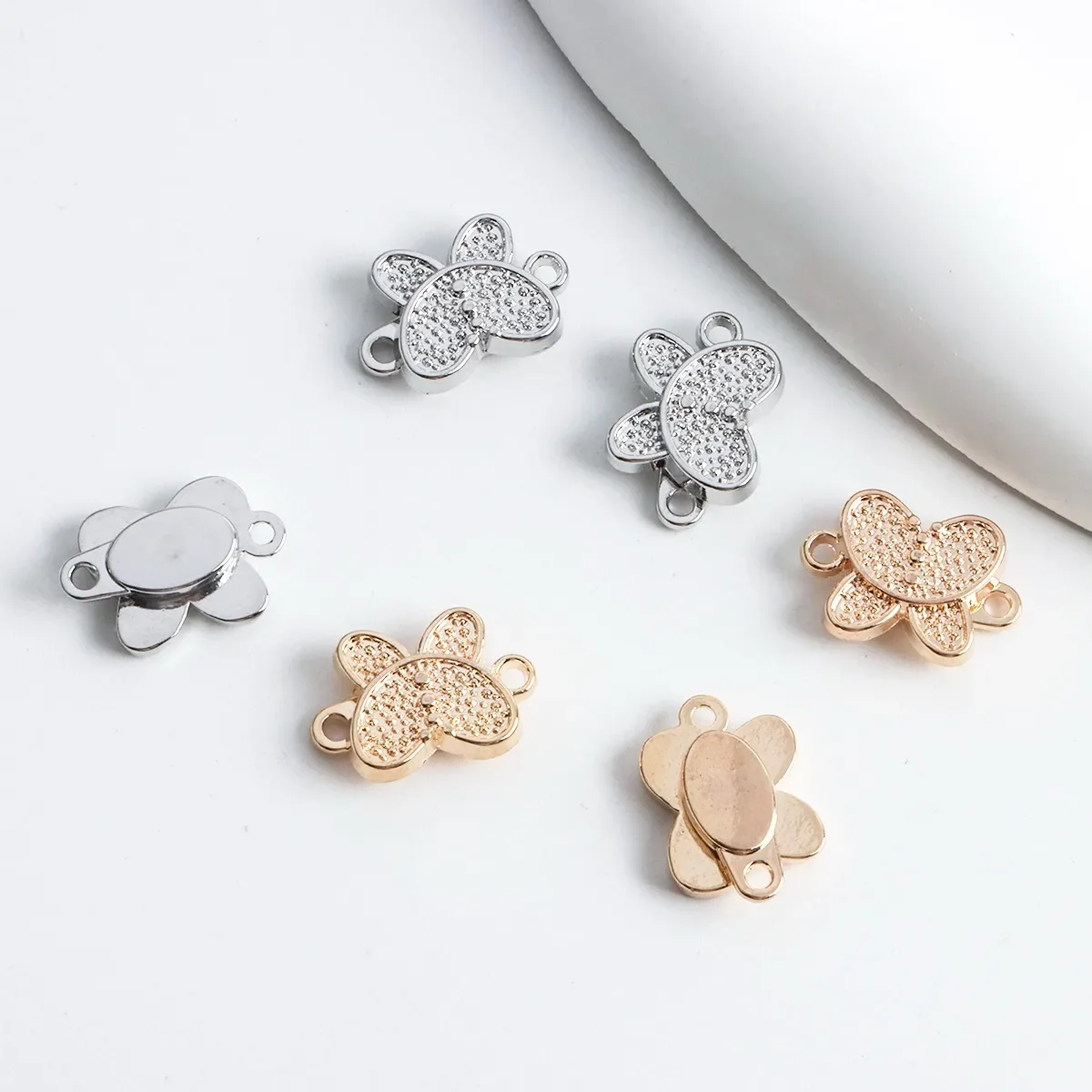 

18K Plated Gold Butterfly Magnet Buckle Bracelet Connection Button Head Magnetic Suction Button DIY Jewelry Ending Button Head