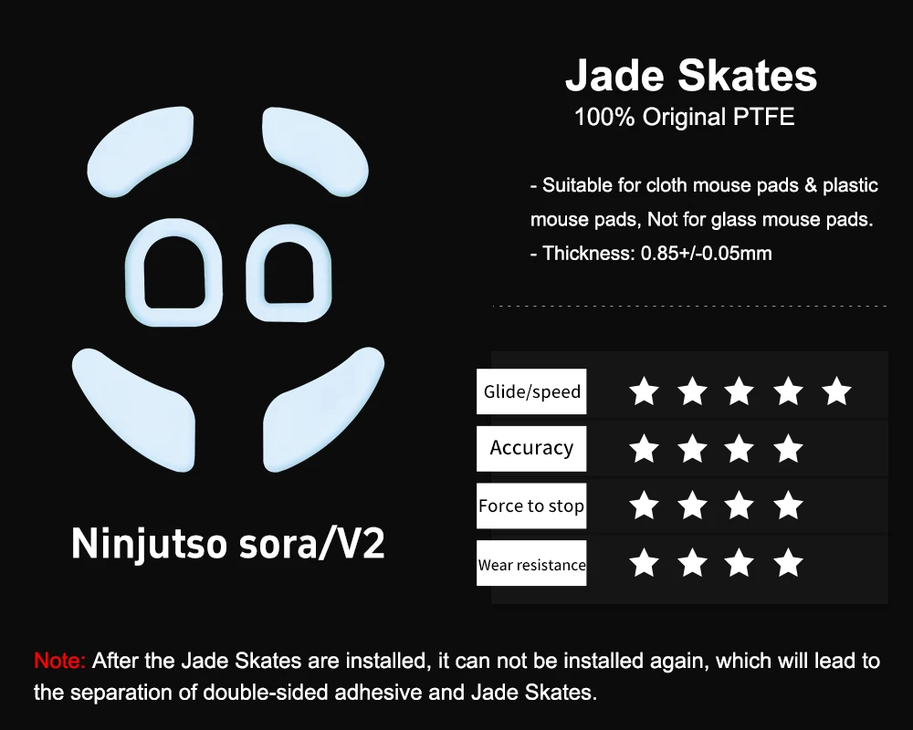 X-Raypad Jade Speed Mouse Skates for Ninjutso Sora / 4K / Sora V2 Universal Model