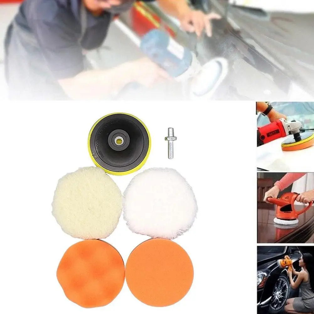 Car Polishing Pad Soft Wool Pad Waxing and Polishing Locomotive Body Polishing Disc Cleaning Scratch Removal Tool 3/4/5 Inch