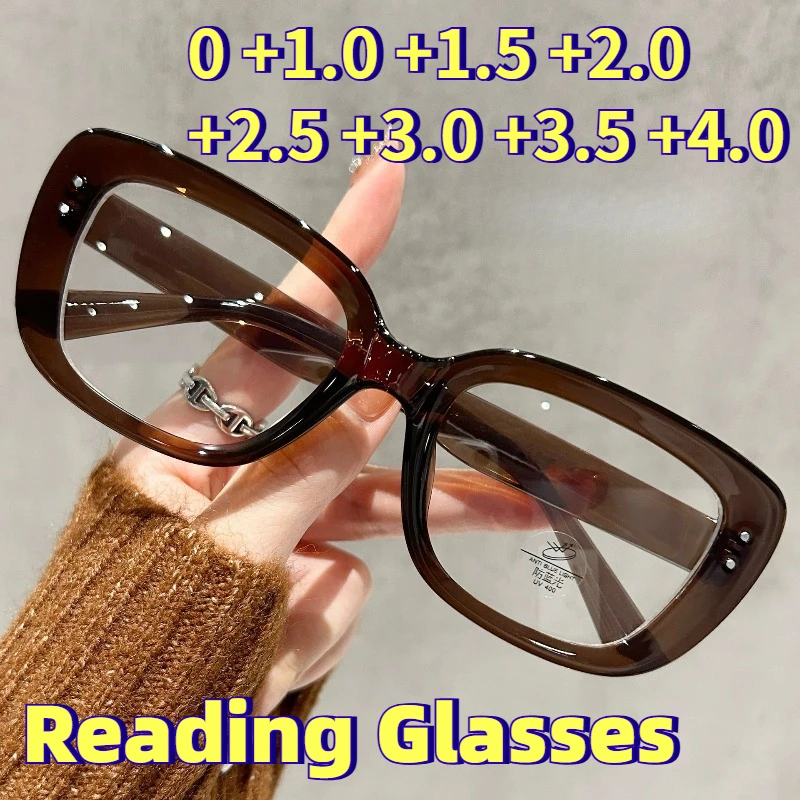 

Fashion Square-Frame Anti-Blue Light Reading Glasses for Women New High-Definition Presbyopia Eyewear Diopter 0 To +4.0