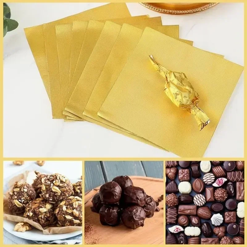 100PCS Large Dubai Chocolate Candy Bar Wrappers Paper Sheets For Homemade Aluminum Foil Tin Foil Food Wedding Party Supplies