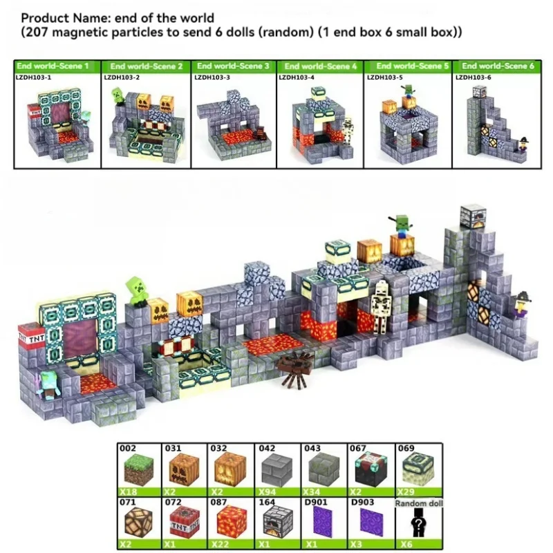 Magnetic World Building Blocks Children Architectural Set  Diy Magnets Blocks Bricks For Boys Girls Toys Friends Gift