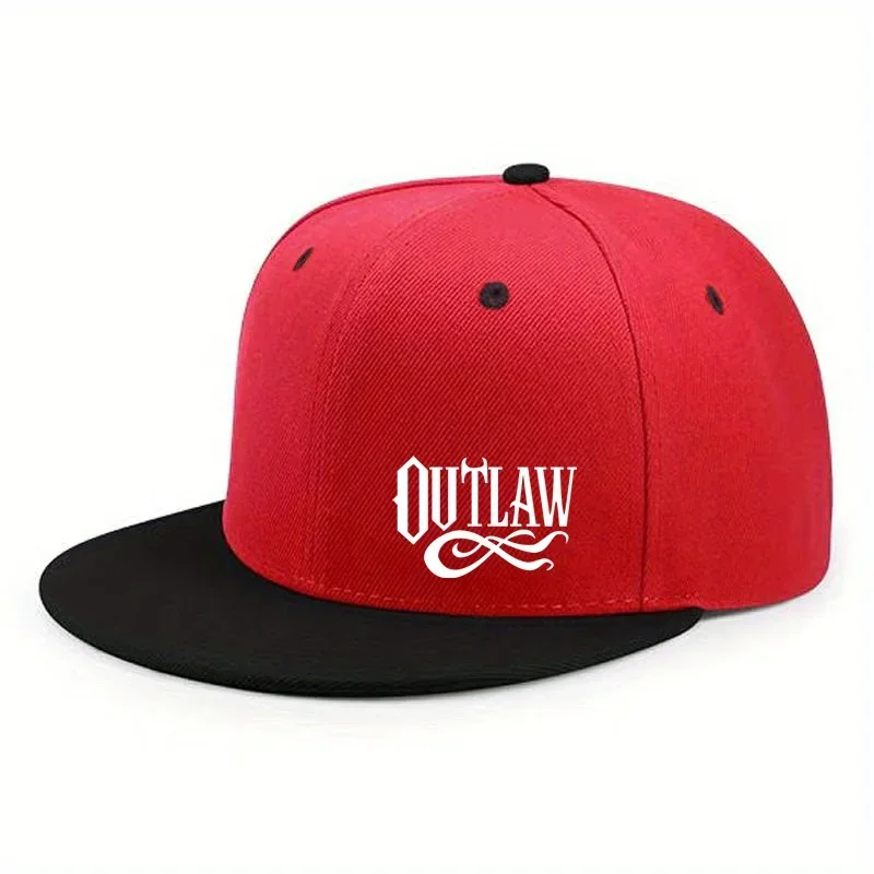 Unisex OUTLAW Bedruckte verstellbare Baseballkappe Herren- und Damenkappe mit flacher Krempe, Urban Street Style, Outdoor-Aktivitätskappe – Detail 7