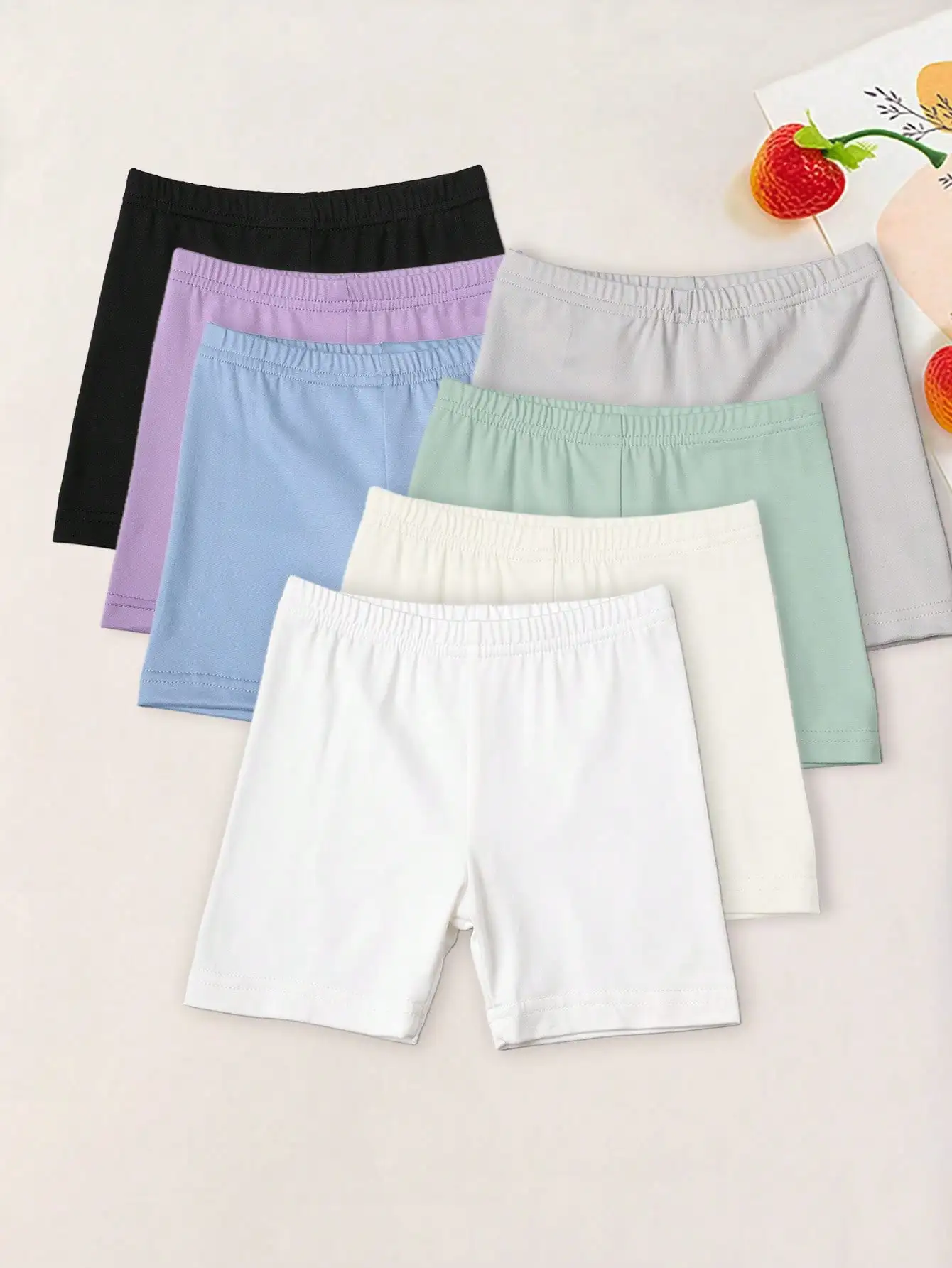 7-Pack Girls Biker Shorts 2-12Y Breathable Stretchy Anti-Exposure Kids Shorts For Dance, Gym, Under Skirt, School & All Seasons