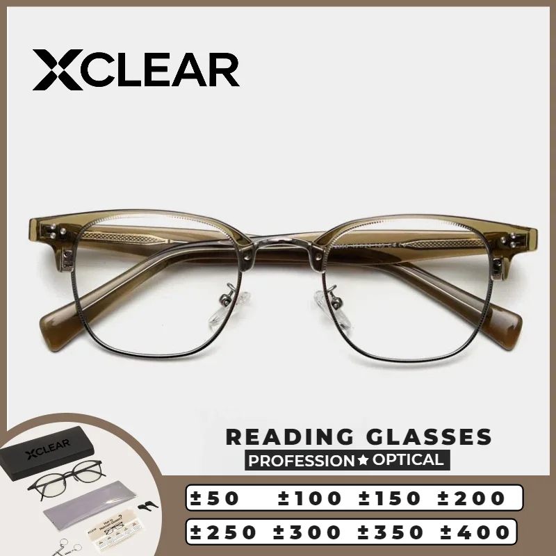 

Очки для чтения XCLEAR Classic: Прочные, прямоугольные, высококачественные, с защитой от синего света, по индивидуальному заказу, премиум-класса