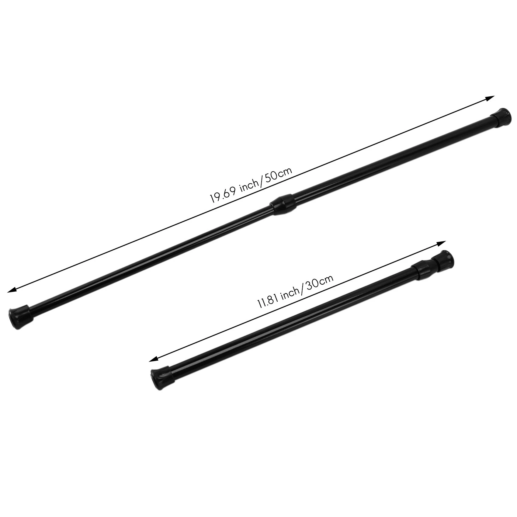 

Small Tension Rods For Cabinets Cupboard Bars For RV Closets Refrigerator, Spring Rods 11.8 To 19.6 Inches, 6 Packs (Black) CNIM