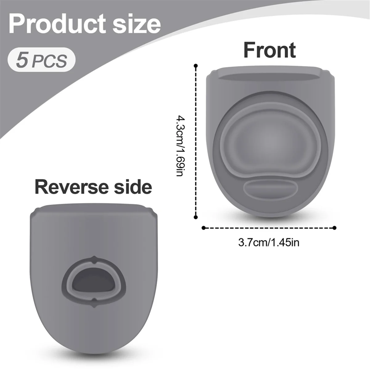 5 Pcs Replacement Stopper for Free Sip 19/24/32/40 Ounce, Silicone Anti-Spill Lid Stopper Gray