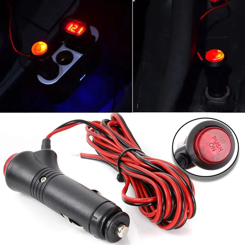 

Power Cord With Switch And LED Lights Charger Distributor Multi-function And Multi-occasion Car Charger Power Cord Auto Parts