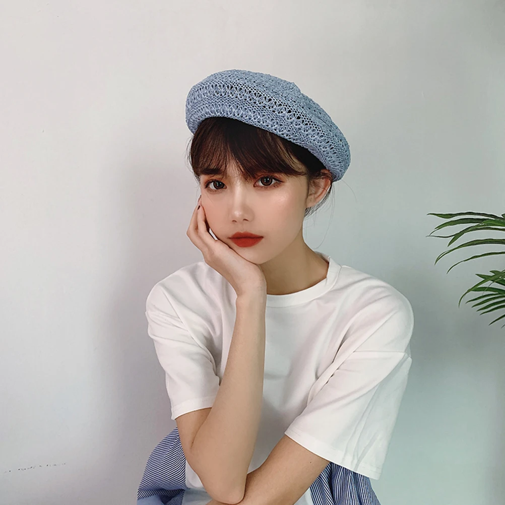 

Retro Straw Beret Hat Woven Design Comfortable Summer Women Hats Travel Vacation Outdoor Spring Gifts Family Friends