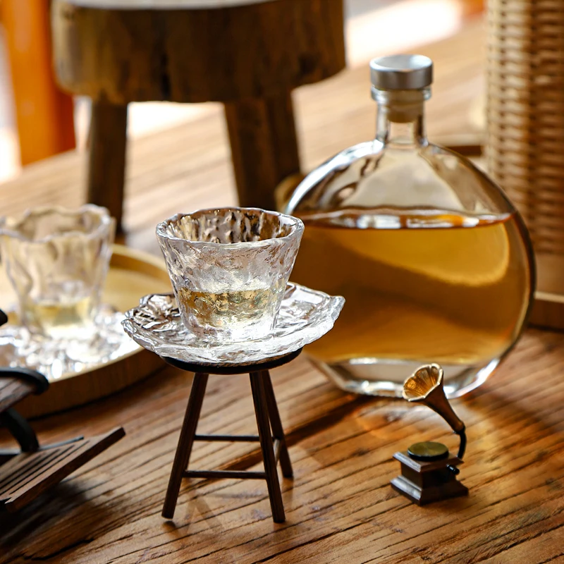 Glass Vodka Bottle Whiskey Bottle Wine Whisky Fruit Wine Green Plum Wine Hip Flasks Espresso Coffee Bottle Flask for Alcohol
