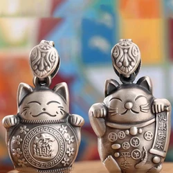 925 Silver Retro Cute Chinese Style Cat Pendant Simple Classic faceted Banquet Gourd Necklace for Women banquet fine Jewelry