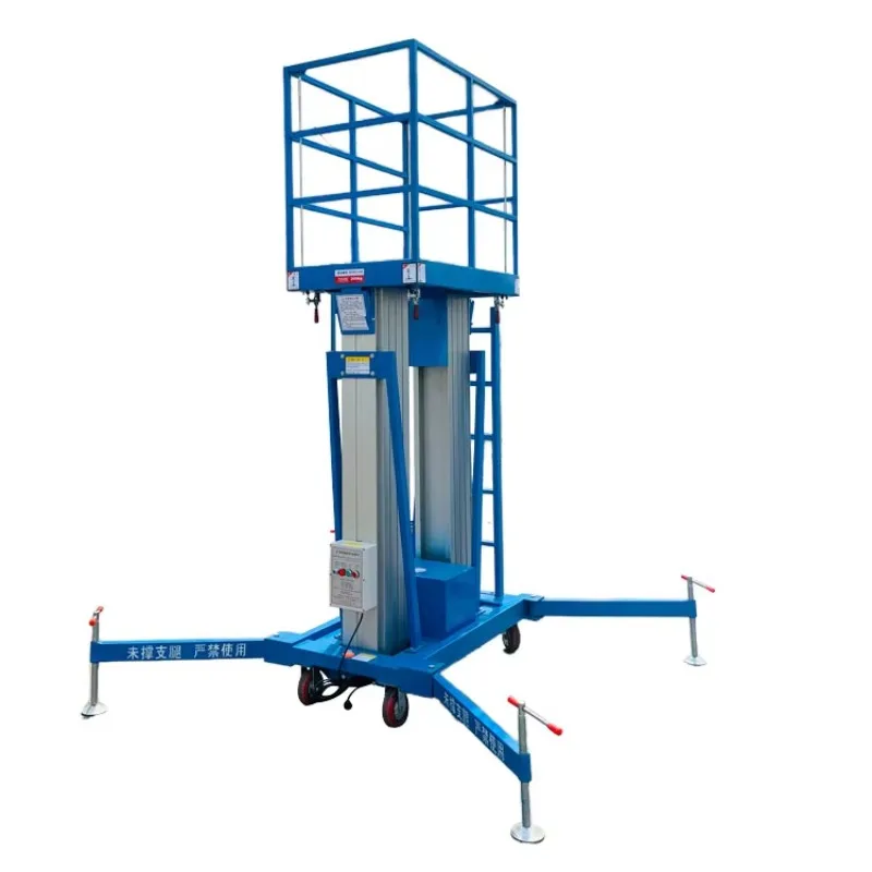 

6M 12m 150KG low-cost hydraulic single lifting platform, indoor mobile vertical mast lift