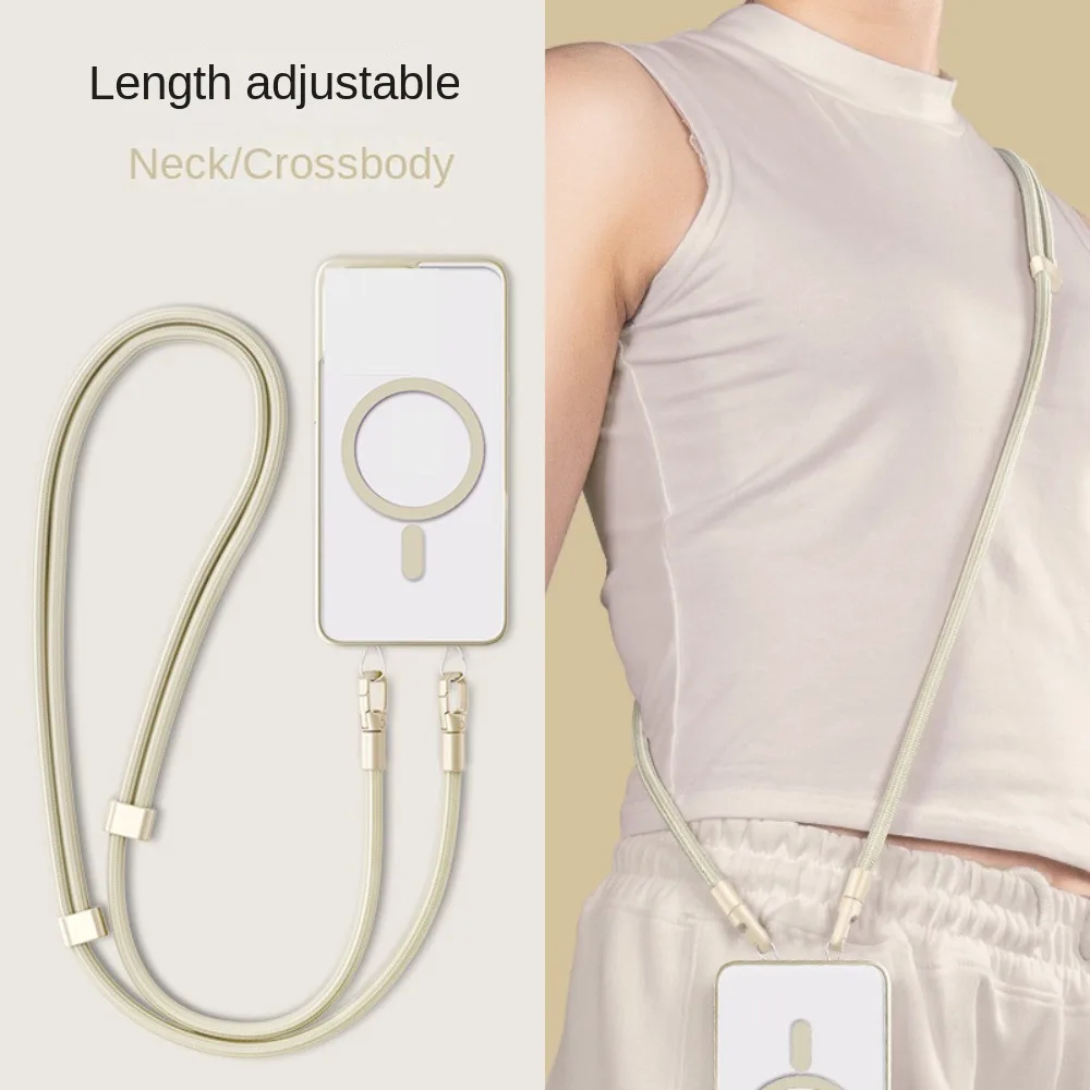 Double Buckle Crossbody Phone Strap Adjustment Stainless Steel Clip Mobile Phone Lanyard Long Detachable Phone Neck Straps