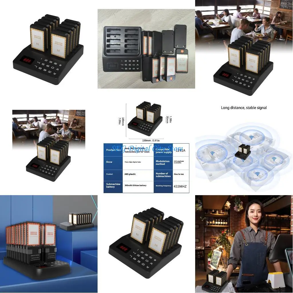 U75B Restaurant Pager System Pager for Restaurant Wireless Calling System Touch