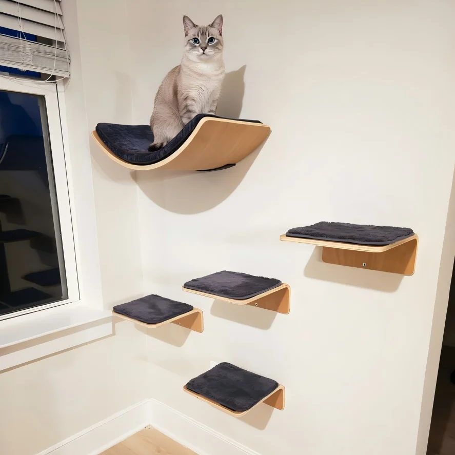 Rascador pared gato torre juguetes interactivos resistente interior - imagen 3