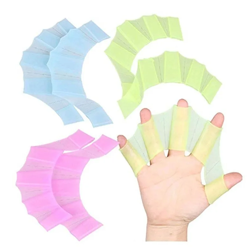 Unisex Frog Type Silicone Girdles Swimming Hand Fins Flippers Finger Webbed Gloves Paddle Water Sports Accessories