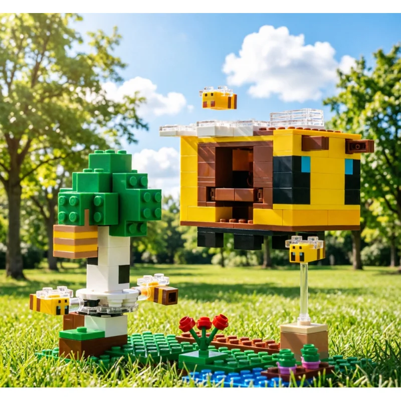 

Совместимые наборы MOC от сторонних производителей: Серия конструкторов My Pixel World, игрушки для сборки фермы с домиками для пчёл для детей ﻿