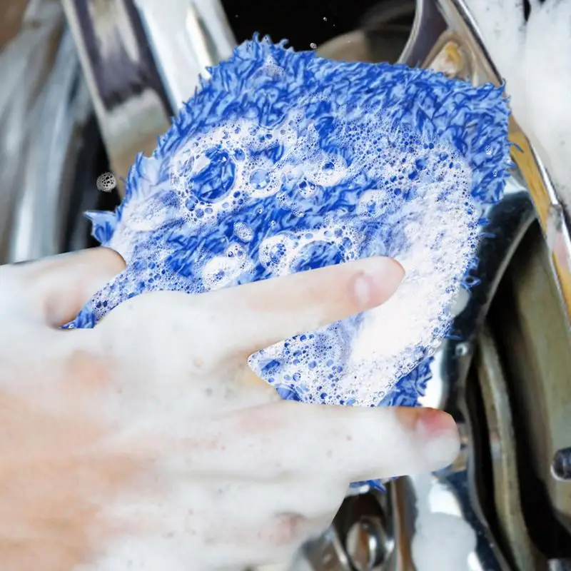 Car Washing Sponge Multi-purpose Coral Fleece Car Cleaning Mitt Gloves For Automotive Car Kitchen Homes Cleaner