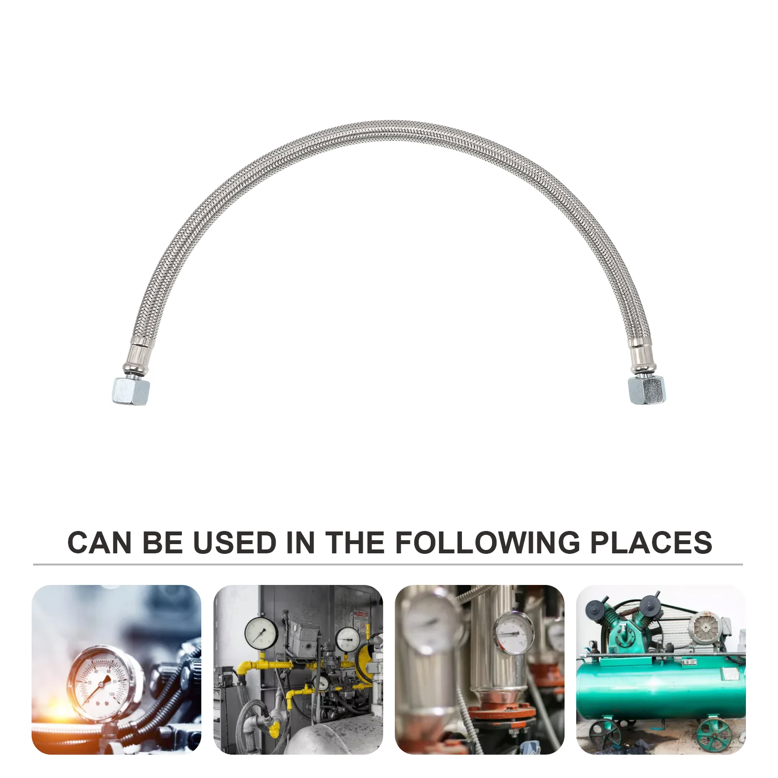 Stainless Steel Air Compressor Hose 550MM 3 8 Leader Hose Flexible for Pneumatic Tools Accessories Regulator Aquarium