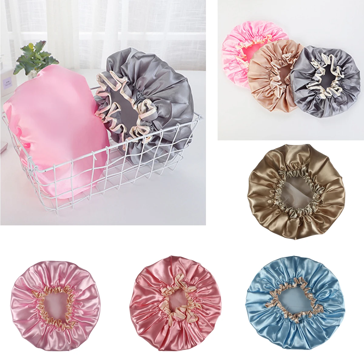 

Waterproof Bath Hat Bathroom Shower Hair Cover Women Supplies Shower Cap Adult Shower Bath Bathing Caps Bathroom Accessories