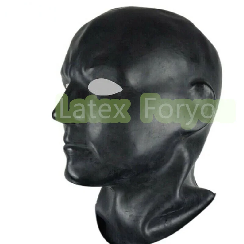 Men's Latex Rubber Mask Long Neck Head Fetish Male Fetish Hood Halloween Cosplay Head Around 59-63cm