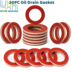 20pcs Red Lower Unit Gear Case Oil Drain Screw Gasket for Yamaha 4-STROKE Outboard 90430-08020-00 90430-08801-00 90430-08003-00