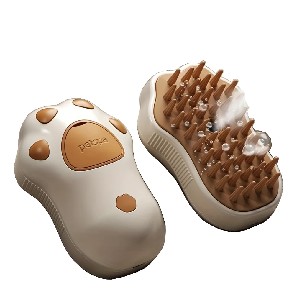 Cat Steam Brush, 3 in 1 Cat Steam Brush Cleaner, Silicone Massage Grooming Brush, Pet Hair Cleaning Brush Comb for Cats and Dogs
