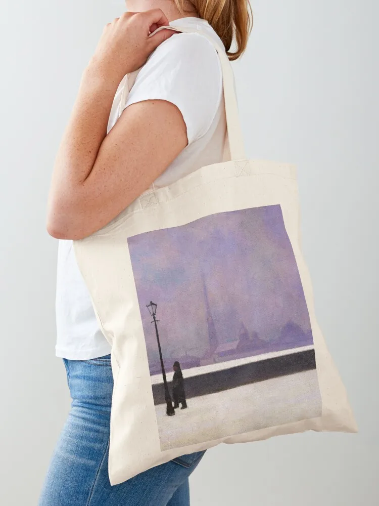 Felix Vallotton - La Néva, Brume Légère (new color editing) Tote Bag Women's shopper bag eco bag folding Canvas Tote